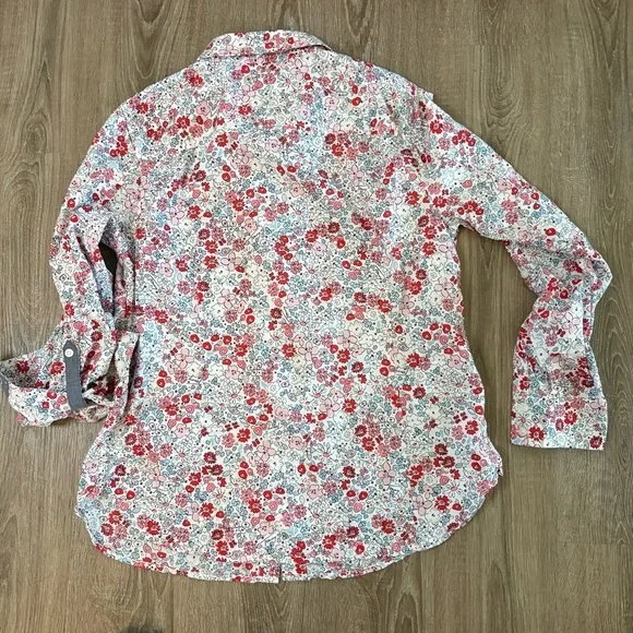 Tommy Hilfiger Floral Camp Shirt size M Lightweight Feminine Coquette Retro - Picture 10 of 14